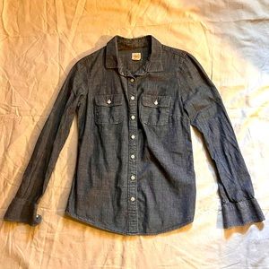 J Crew Roll-Tab LS Chambray Denim Perfect Shirt Size XS